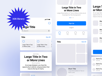 iOS Library app store buttons cards elements guidelines ios mobile app title card