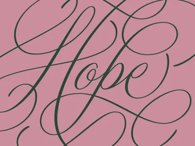 Hope custom type flourishes hand lettering lettering script type