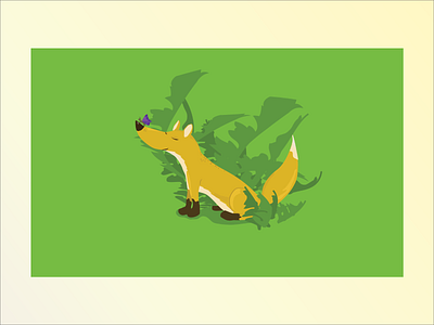 Happy Fox in the Jungle adobe adobe illustration adobe illustrator adobe ilustrator art butterfly drawing fox illustration foxes foxy illustration illustration art inspiration plants vector