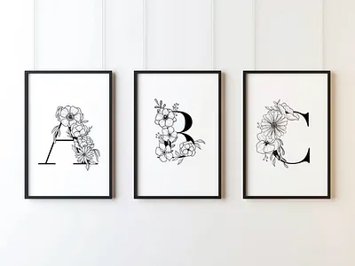 Floral Letters floral drawing hand drawn lettering procreate typography