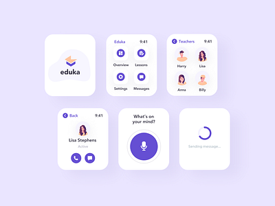 School Management Watch App app app design application clean ecommerce interaction design interface design ios iphone minimal mobile purple school app screen ui uidesign user experience user interface ux uxdesign