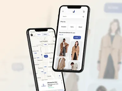 E-commerce app for fashion retailers application clean clothing clothing app e commere ecommerce ecommerce app fashion fashion app ios iso app map integration mobile app mobile app design mobile application mobile design ui ux