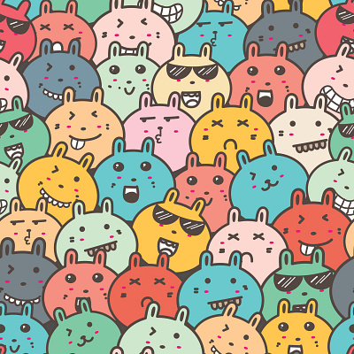 Funny Bears Pattern design illustration