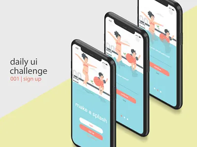 Daily UI Challenge | 001 app daily ui dailyui 001 design product design sign up sign up form swipe