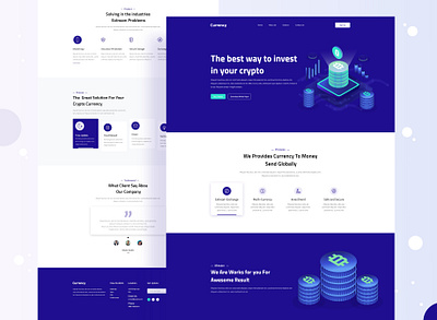 crypto currency Landing Page agency bitcoin business colorful creative agency creative design crypto currency design digital agency digital currency digital payment system dribbble dribbble best shop dribbble digital agency finance investment landing page market marketing agency