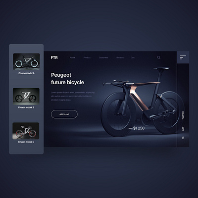 Bicycle website concept design interfacedesign typography ui uidesign userinterface ux uxdesign uxuidesign web