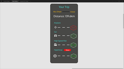 Future Travel Options Page app art design icon illustration illustrator logo shape elements ui ux