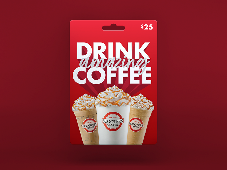 Scooter's Coffee Gift Card Packaging by Erika Farrell on Dribbble