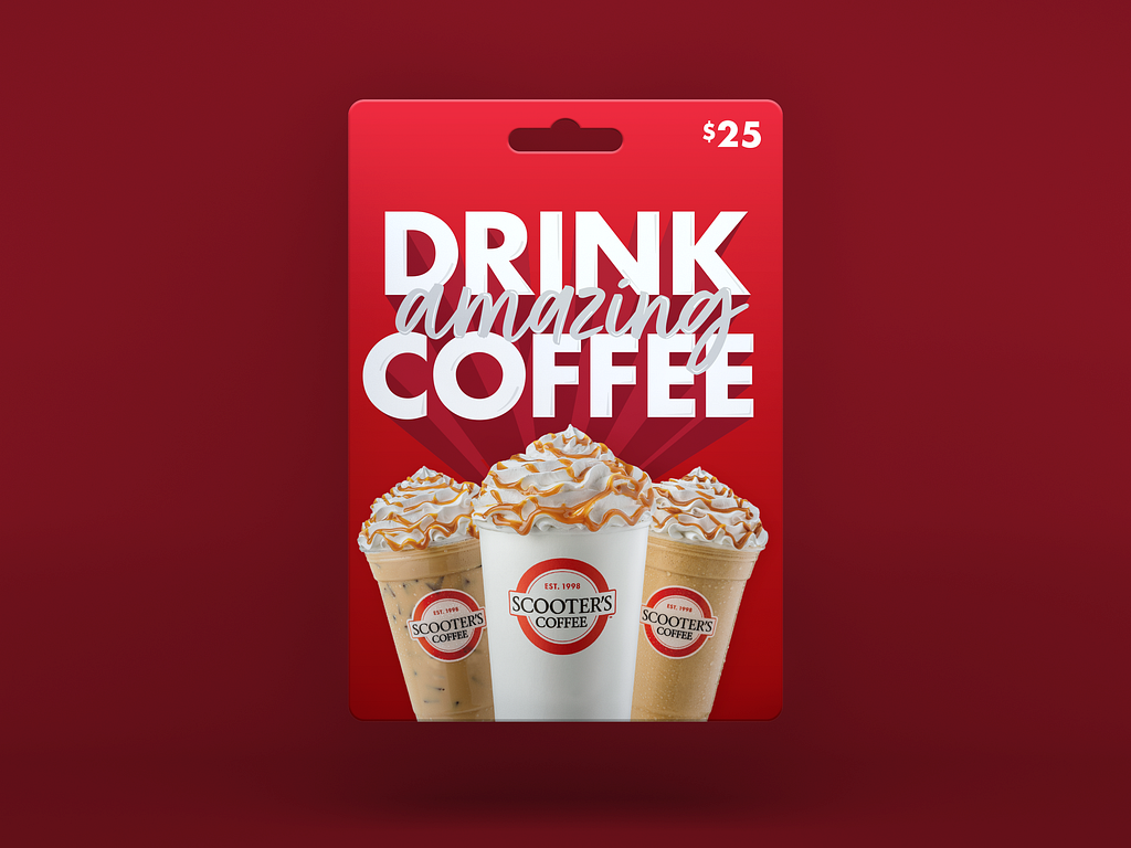 Scooter's Coffee Gift Card Packaging by Erika Farrell on Dribbble