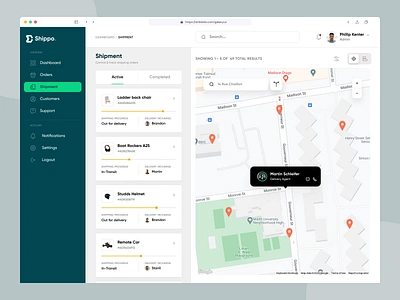 Shipment tracking UI animation app branding cuberto design galaxy illustration kit8 list logistics logo map view shipment software table typography ui ui8 ux vector