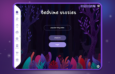 App "Bedtime stories" animation app app design appdesign concept design fantasyart graphic illustration illustrator inspiration intarface ui ux vector web