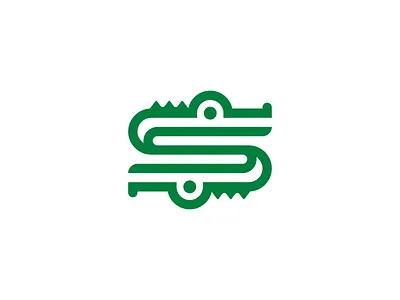 Letter S Crocodile Logo alligator animal animals creative croco crocodile gator green greens letter letters line logo logo for sale logos modern s simple sss