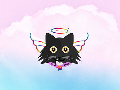 RIP Kiki Binx the Cat angel cat design graphic graphic design halo ill illustration kitty rip star vector wings