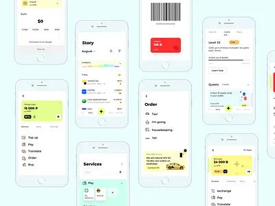 Super app. Concept abanking app finance interface super app