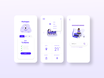 Daily UI: 21, 22, 27, & 30 dailyui dailyui021 dailyui022 dailyui030 dailyui21 dailyui22 dailyuichallenge design dropdown flat home monitoring dashboard minimal mobile package search ui uiux ux