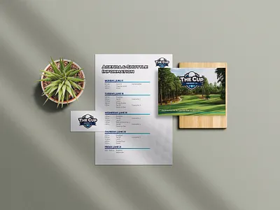 Golf Tournament Agenda and Scorecard branding design