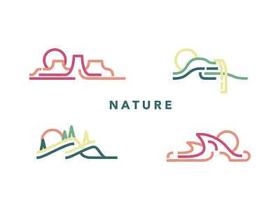 Nature affinity art desert design illustration minimal mountains nature ocean vector