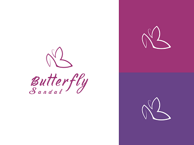 Butterfly Sandal logo branding creative creative design design illustration logo logo design minimal minimalist logo mockup simple vector