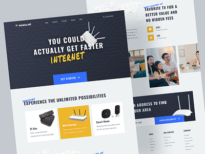 Wuzwuz Net - Internet Provider Landing Page agency branding clean design faster internet order service smart home tv ui ux web design website wifi