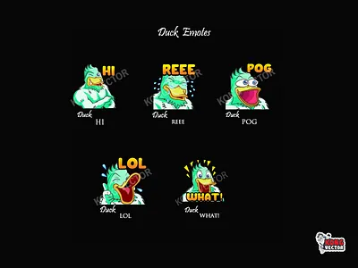 Duck Twitch Emotes cartoon design emoji emote emotes illustration logo twitch twitchemote twitchemotes
