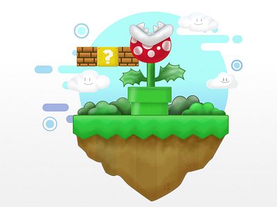 Mario Piranha floating green isalnd mario piranha plant