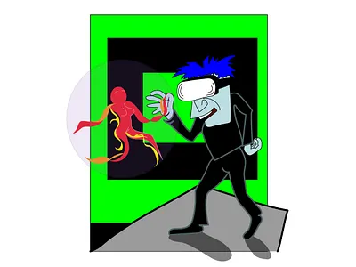 VR cartoon illustration illustrator sketch vector vr