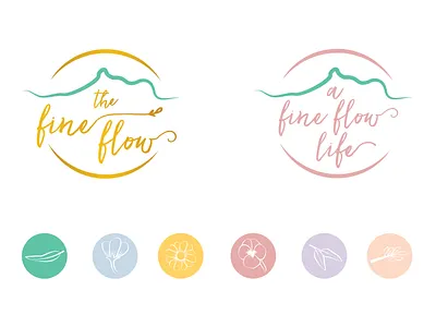 Logos and icons for The Fine Flow graphic design icons logo wellness
