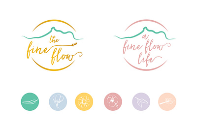 Logos and icons for The Fine Flow graphic design icons logo wellness