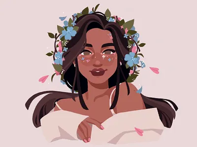 Flower Girl digital art digital illustration illustration portrait procreate