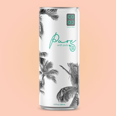 Pure Coconut Water - Concept Design branding design graphic design illustration packaging product packaging