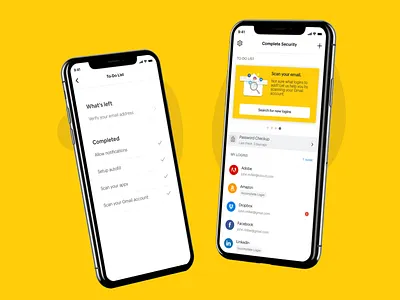 Sprint — Complete Security App I checklist ios ios app design mobile app mobile ui next steps password manager passwords sprint ui ui design ux visual design