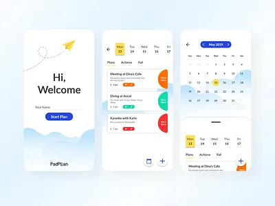 PadPlanner - Mobile App graphic design mobile app design mobile ui note app planner schedule task management task manager to do list ui design ui ux design ux design web design