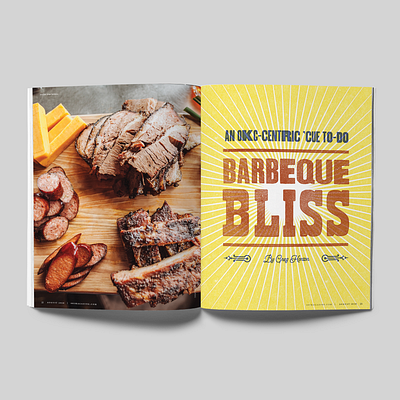 Barbecue Bliss magazine layout magazine logo okc oklahoma oklahoma city spread woodtype