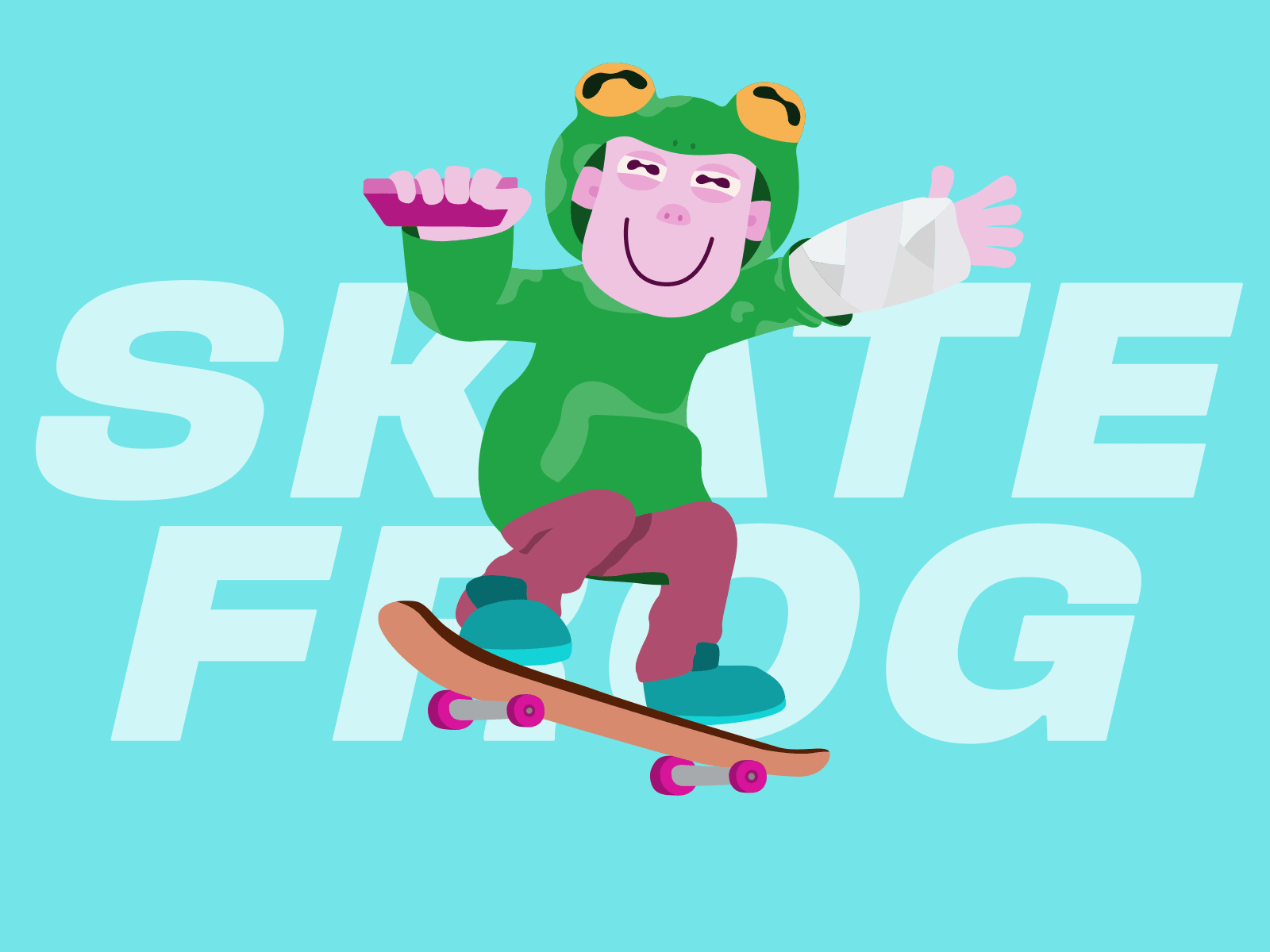 Skate Frog animation frog gif illustration skate skateboard