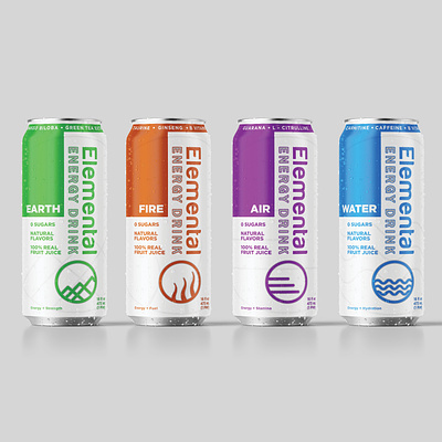 Elemental Energy Drink - Concept Design branding design graphic design illustration logo packaging vector