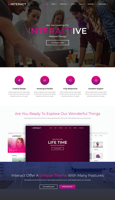 Interact | Responsive Multipurpose Bootstrap Template blog business corporate creative html magazine multipurpose onepage portfolio shop