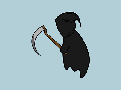 Thats Grim blue cartoon character colour concept dark death death metal grey grim grim reaper grimreaper reaper sickle steel vector