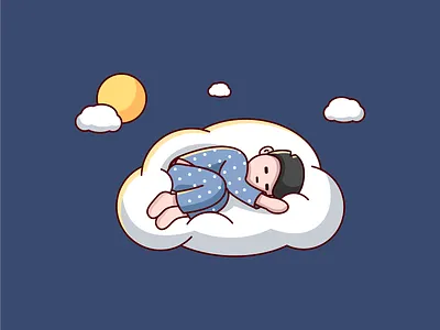 good night flat illustration vector