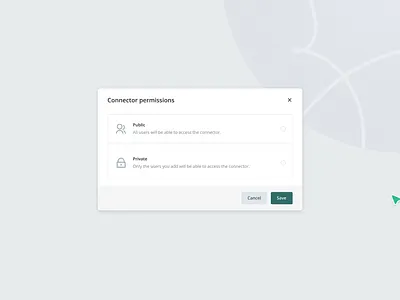 Modal interaction box choice design dropdown interaction modal permissions pim product saleslayer select ui user ux