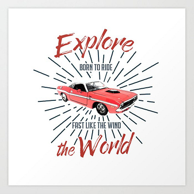 let's get weird blue cars graphic lightrays red type typedesign typographic typography vintage