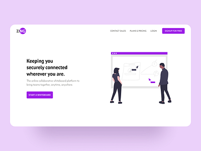 Online Collaboration Tool Landing Page appdesign behance daily design dailyui freelancer illustraion interaction design landing page design minimal stark trent ui inspiration uiux uiuxdesign user interface design web design web design inspiration web designer