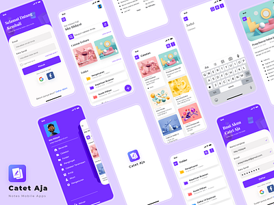 Catet Aja | Notes Mobile App app design clean ui mobile mobile ui notes soft ui ui ui design uidesigner uiux ux ux design