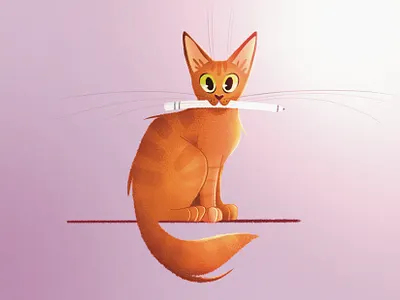 Pencil cat 2d illustration animals cat character children illustration color cute design digital drawing illustration kids art kids illustration personage procreate texture