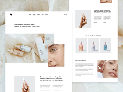 Skincare adobexd branding design landing page minimal minimalism nude simple skincare typogaphy ui ux web website xd