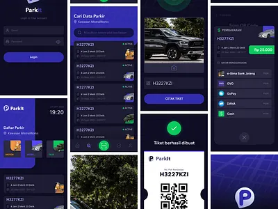 ParkIt Parking App UI Design Dark Mode app car course app dashboard dashboard ui education app learning app mobile design motorbike motorcycle parking parking app transportation transportationdesign truck ui ux web
