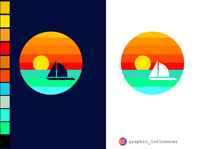 Flat animation branding design flat graphic design icon illustration illustrator minimal sunset sunset logo typography vector