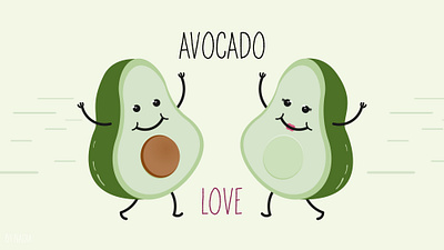 avocado love avocado design illustration logo