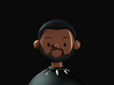 Black Panther Chadwick | Toy Faces | 3D Illustration 3d amrit avatar black black lives matter download free freebie icon illustration inspiring marvel comics panther portrait superhero toy faces ui ux wakanda