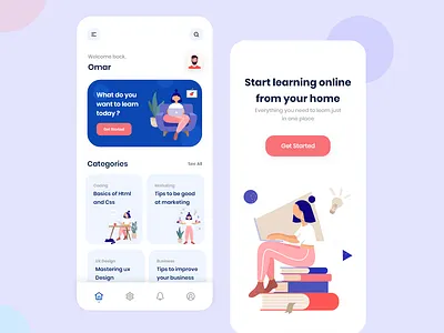 Online learning app 👨‍🎓 app illustraion learning app learning platform mobile platform ui uidesign uiux uxdesign uxdesigns