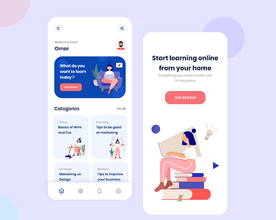 Online learning app 👨‍🎓 app illustraion learning app learning platform mobile platform ui uidesign uiux uxdesign uxdesigns